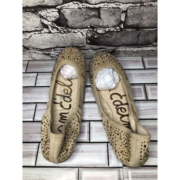 Sam Edelman Blair Beige Leather Slip On Ballet Flats Women’s Sz 7.5M US/38.5EU - Picture 7 of 16